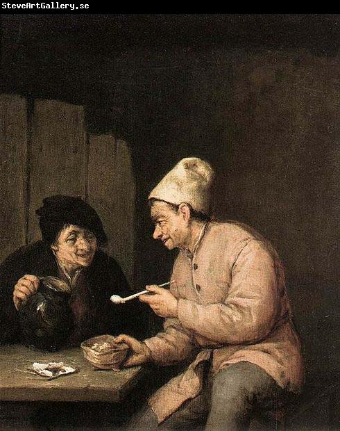 OSTADE, Adriaen Jansz. van Piping and Drinking in the Tavern